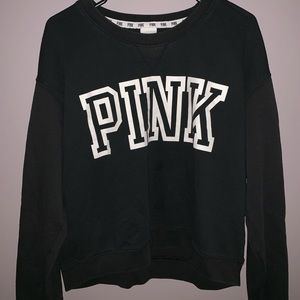 PINK black crewneck